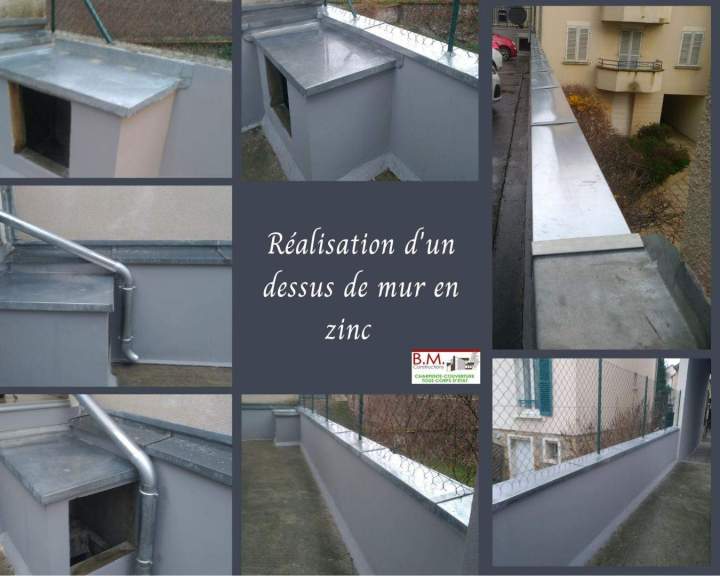 Réalisation d'un dessus de mur en zinc Conflans-Sainte-Honorine