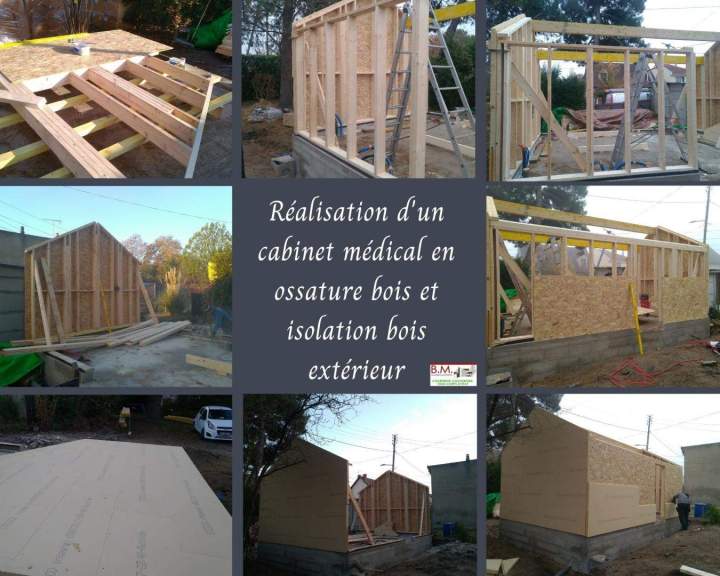Réalisation d'un cabinet médical en ossature bois et isolation bois extérieur Conflans-Sainte-Honorine