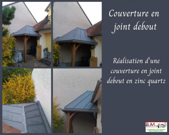 Réalisation d'une couverture en joint debout en zinc quartz Conflans-Sainte-Honorine